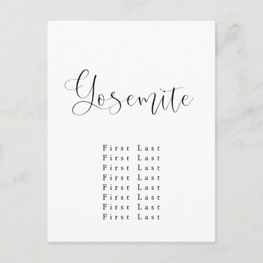 Yosemite Seekarte Postkarte (Vorderseite)