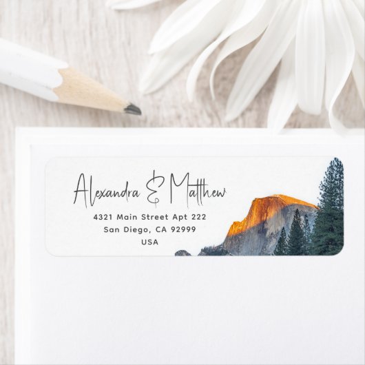 Yosemite Sunset Rücksendeadressen-Aufkleber (Insitu)