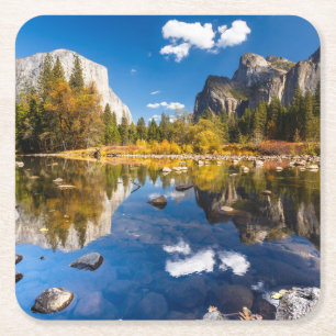 Yosemite-Tal im Fall Rechteckiger Pappuntersetzer