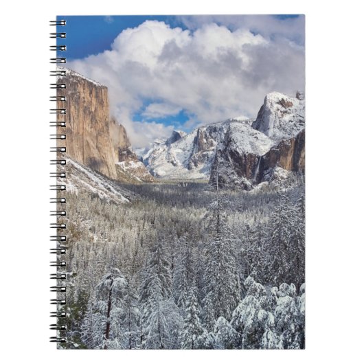 Yosemite-Tal im Schnee Notizblock (Vorderseite)