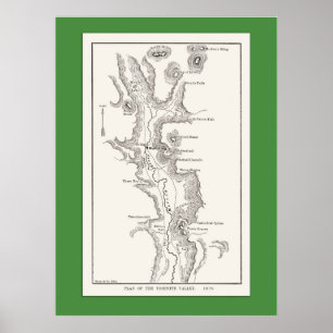 Yosemite-Tal-Karte ab 1876 Poster