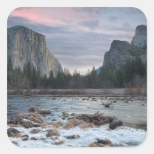 Yosemite-Tal Quadratischer Aufkleber