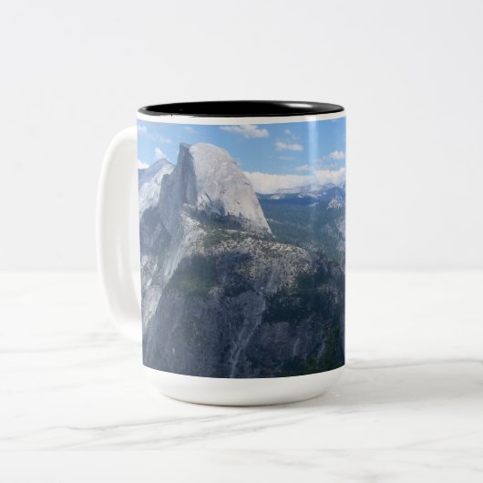 Yosemite-Tal vom Gletscher-Punkt Zweifarbige Tasse (Vorderseite Links)