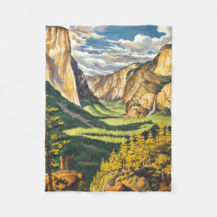 Yosemite Travel Art Fleecedecke