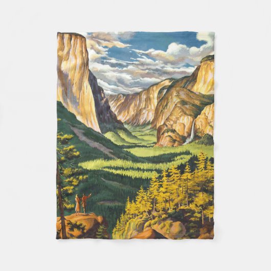 Yosemite Travel Art Fleecedecke (Vorderseite)
