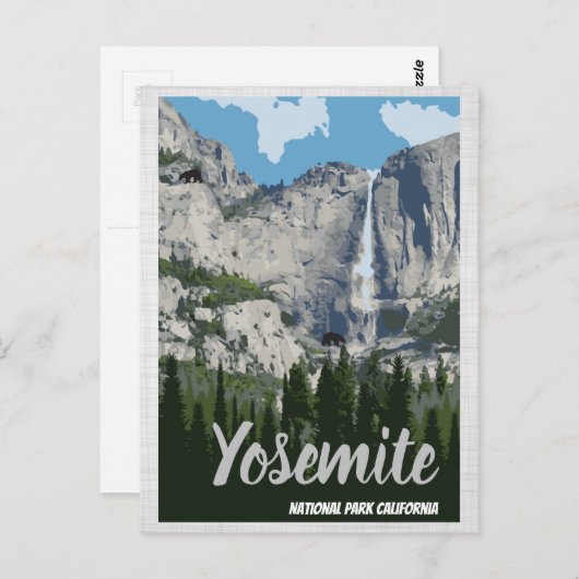 Yosemite Travel Poster Nationalpark Postkarte (Vorne/Hinten)