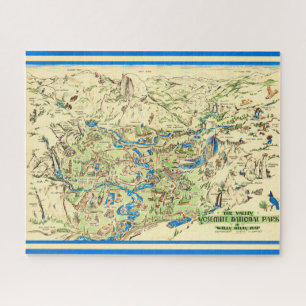 Yosemite Valley 16x20 Karte Puzzle
