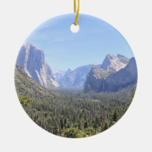 Yosemite Valley, Bridalveil Falls, Half Dome, CA Keramik Ornament