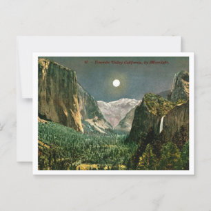 Yosemite Valley by Moonlight 1910s Postkarte