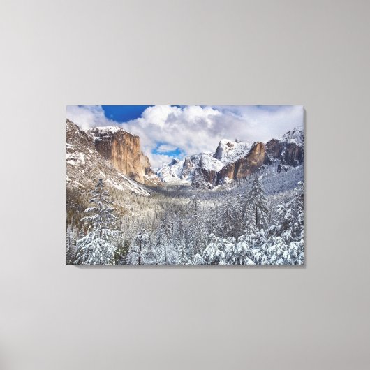 Yosemite Valley in Snow Leinwanddruck (Vorderseite)
