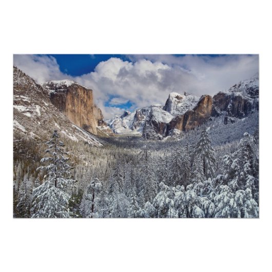 Yosemite Valley in Snow Poster (Vorderseite)