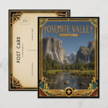 Yosemite Valley Kalifornien Vintage Art Deco Golde