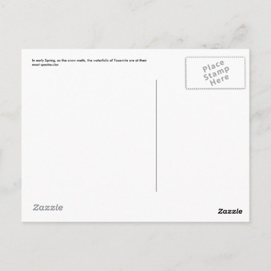 Yosemite Valley Postkarte (Rückseite)