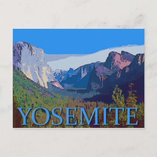 Yosemite View mit Text Postkarte (Vorderseite)