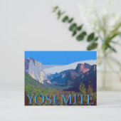 Yosemite View mit Text Postkarte (Stehend Vorderseite)