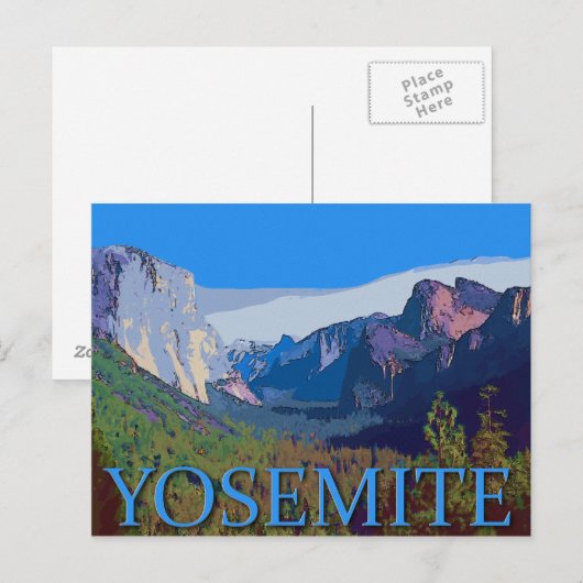 Yosemite View mit Text Postkarte (Vorne/Hinten)