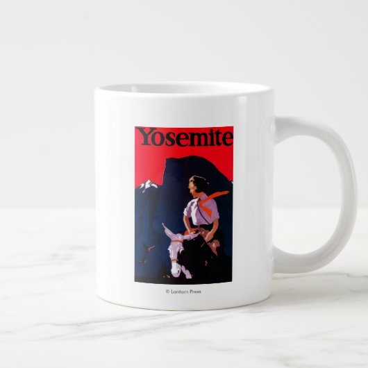 Yosemite Vintag PosterYosemite, CA Jumbo-Tasse (Rechts)