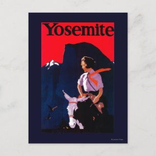 Yosemite Vintag PosterYosemite, CA Postkarte