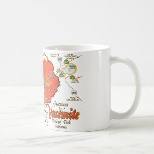 Yosemite Vintage-Karten-Tasse Kaffeetasse