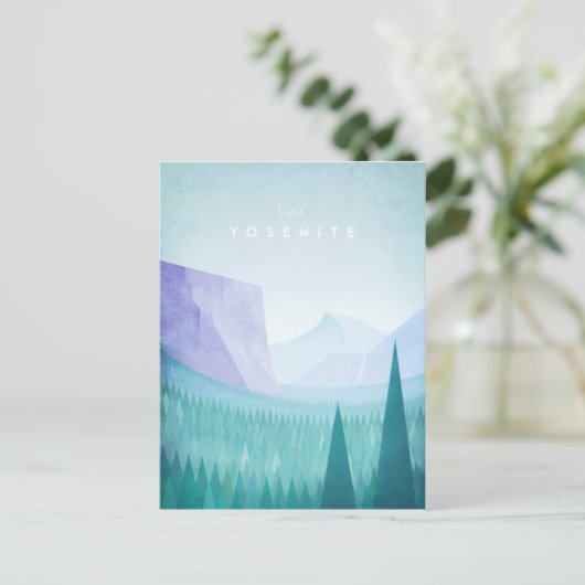 Yosemite Vintage Travel Poster - Art Postkarte (Stehend Vorderseite)