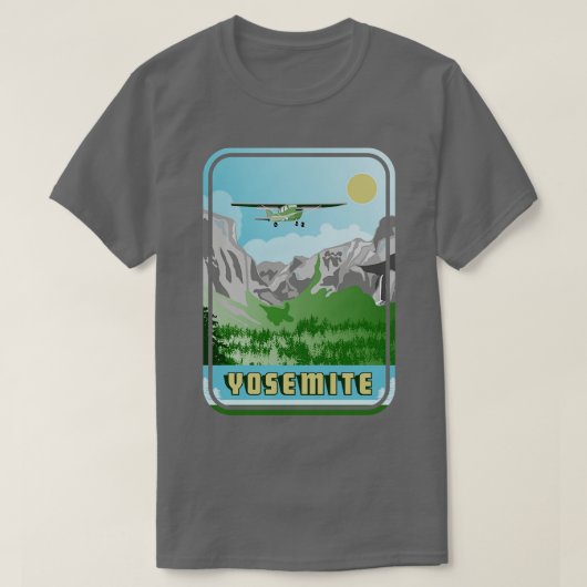 Yosemite Vintage Travel Poster T-Shirt (Design vorne)