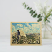 Yosemite Vintage Travel Postkarte (Stehend Vorderseite)