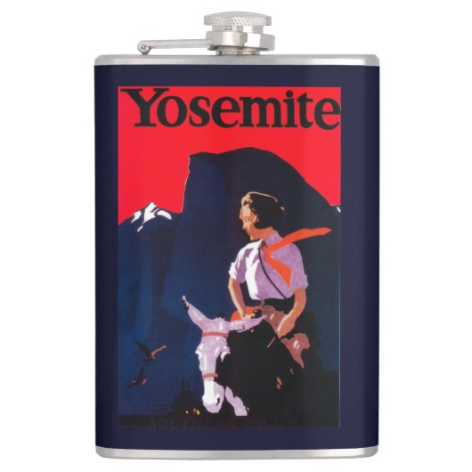 Yosemite Vintages PosterYosemite, CA Flachmann (Vorderseite)