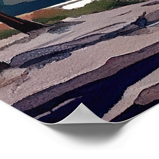 Yosemite Watercolor Poster (Ecke)