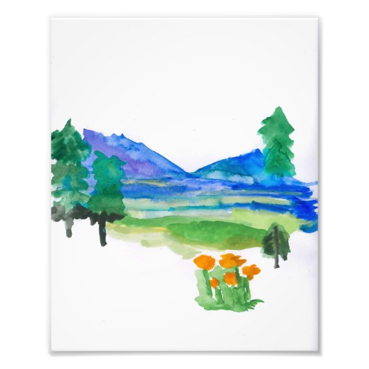 Yosemite Watercolor Print Fotodruck (Vorne)