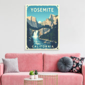 Yosemite Waterfall California Vintag Retro Leinwanddruck (Insitu (Wohnzimmer))