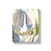 Yosemite Waterfall | Nationalpark Wasserfarbe