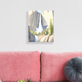 Yosemite Waterfall | Nationalpark Wasserfarbe Leinwanddruck (Insitu (Wohnzimmer))