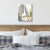 Yosemite Waterfall | Nationalpark Wasserfarbe Leinwanddruck (Insitu (Schlafzimmer))