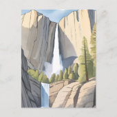 Yosemite Waterfall | Nationalpark Wasserfarbe Postkarte (Vorderseite)