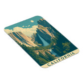 Yosemite Waterfall Vintag Retro Magnet (Rechte Seite)