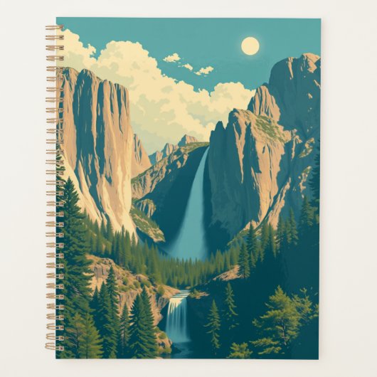 Yosemite Waterfall Vintag Retro Planer (Vorderseite)