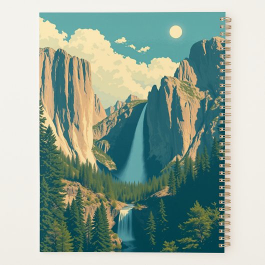 Yosemite Waterfall Vintag Retro Planer (Rückseite)