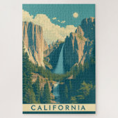Yosemite Waterfall Vintag Retro Puzzle (Vertikal)