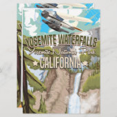 Yosemite Waterfall Vintage Reiseplakat Einladung (Vorne/Hinten)