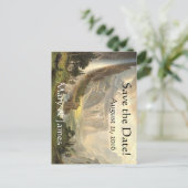 Yosemite Waterfall Vista Save the Date Postkarte (Stehend Vorderseite)
