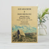 Yosemite Wedding Einladung Vintager Nationalpark (Stehend Vorderseite)