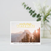 Yosemite Wedding Save the Date Retro Postcard Postkarte (Stehend Vorderseite)