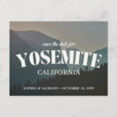 Yosemite Wedding Save the Date Retro Postcard Postkarte (Vorderseite)