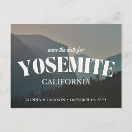 Yosemite Wedding Save the Date Retro Postcard Postkarte