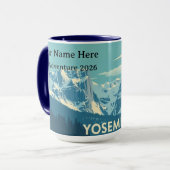 Yosemite Winter Retro: Half Dome & Schneegipfel Tasse (Vorderseite Links)