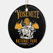 Yosemite Woodland Scenery with Retro Wolf Keramik Ornament (Links)