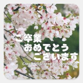 Yoshino Cherry Quadratischer Aufkleber