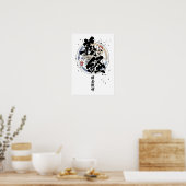 Yoshitsune - Kamakura, Gott der Kriegskalligraphie Poster (Küche)