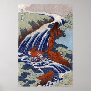 Yoshitsune Umarai Wasserfall bei Yoshino in Washū Poster