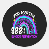 You 988 Suicide Prevention Awareness Leopar Runder Aufkleber (Vorderseite)